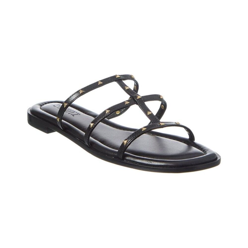 SCHUTZ Black Sandals with Gold Accents